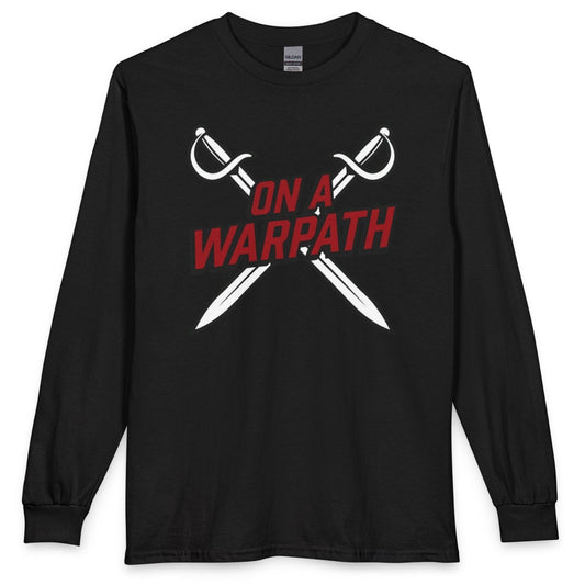 'On a Warpath' Buffalo Hockey Long Sleeve T-Shirt - Black