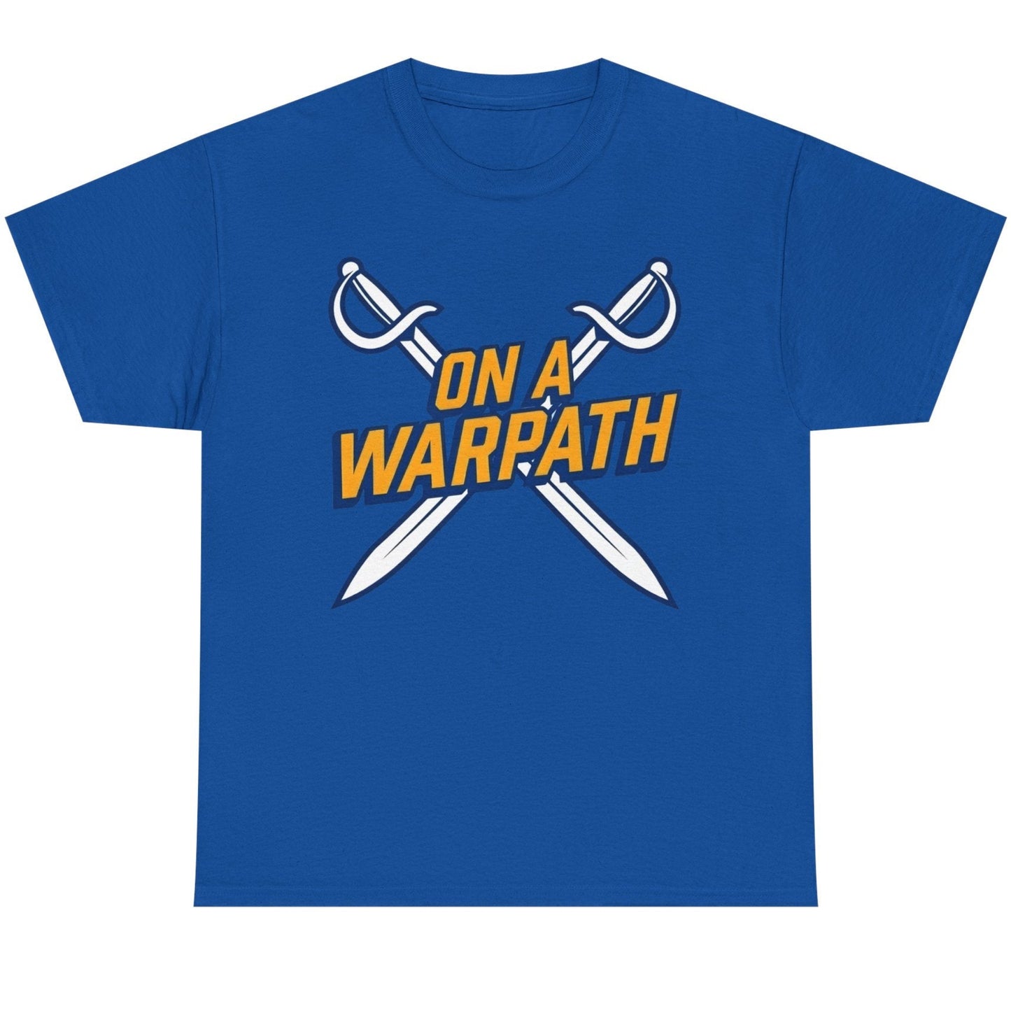 'On a Warpath' Buffalo Hockey T-Shirt - Royal