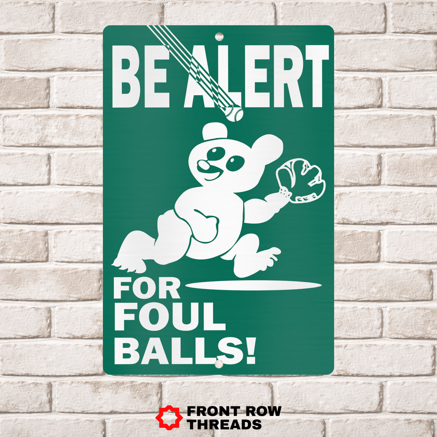 Be Alert for Foul Balls Wrigley Field Metal Sign